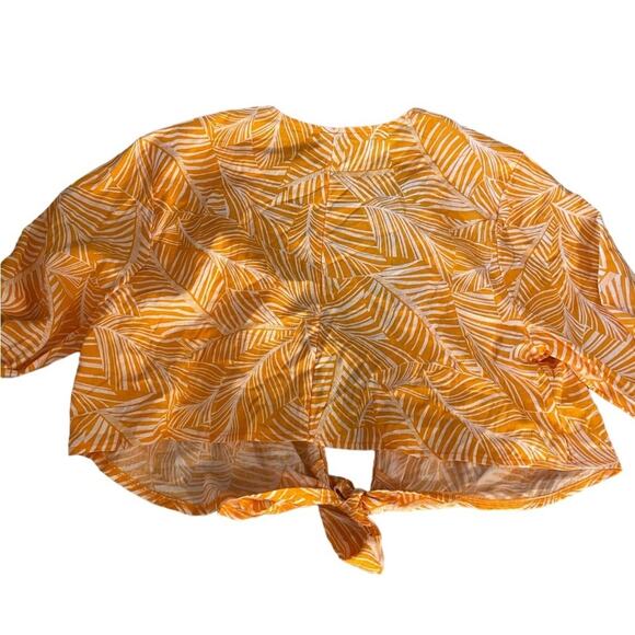 NWT Shade&Shore BEACH OUTFIT Set Women XL Boho Orange Crop Front Tie Lightweight - Picture 4 of 14